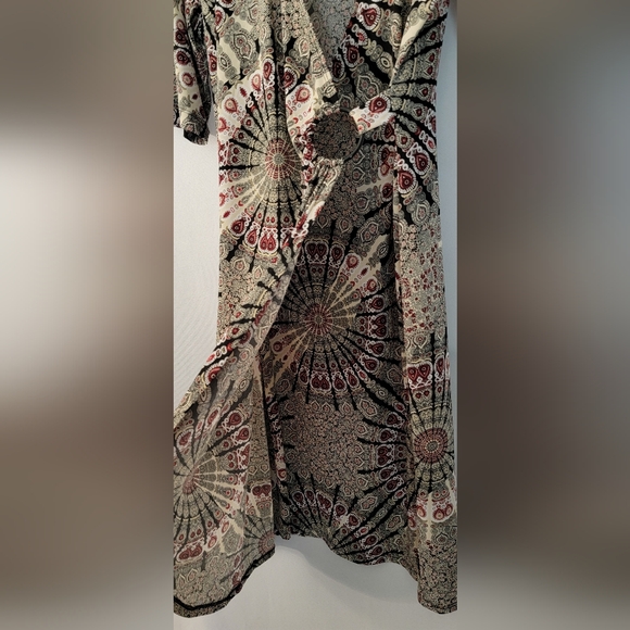 Connected Apparel Faux Wrap Dress 3/4 Sleeve Size 8 - Picture 6 of 8